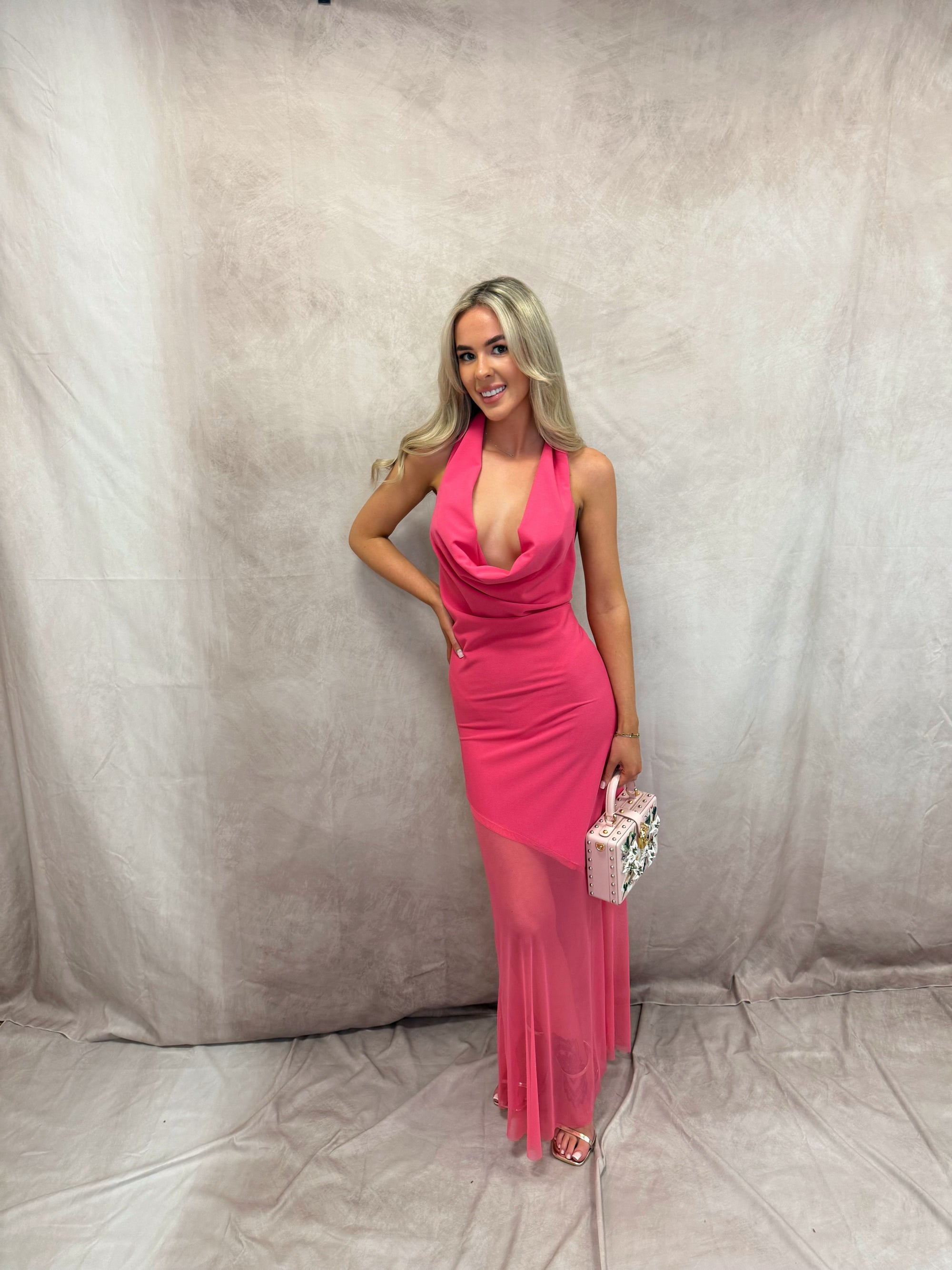 Florence Dress in Cerise Pink