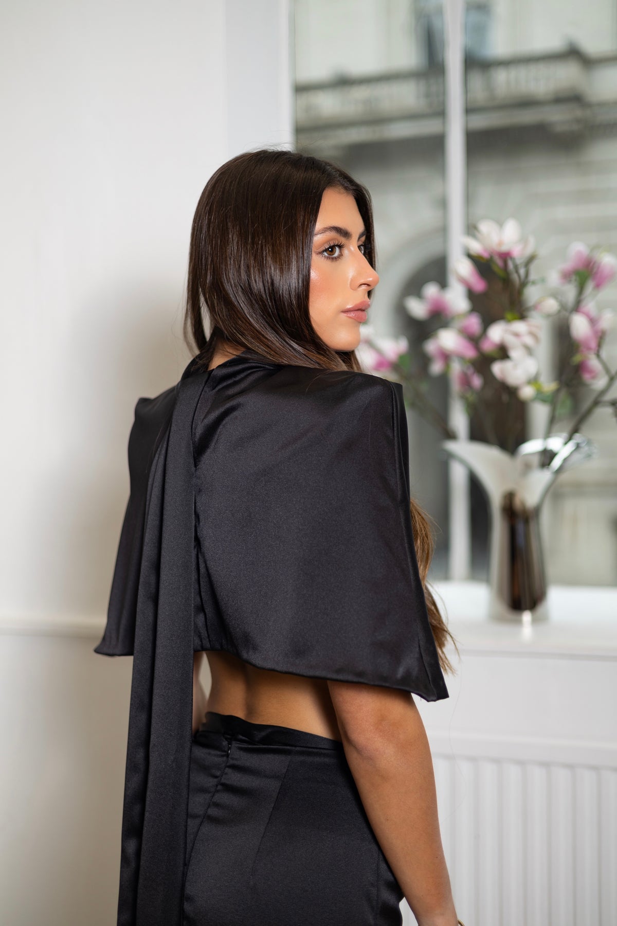 The Signature Cape | Black Silk